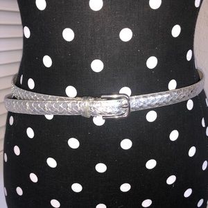 J. crew genuine leather silver snake skin belt